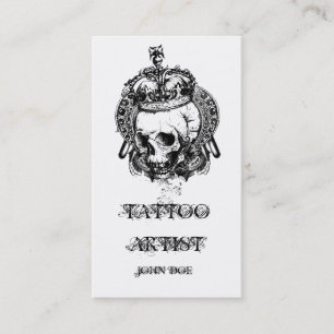 Skull with Crown Tattoo Artist Business Card