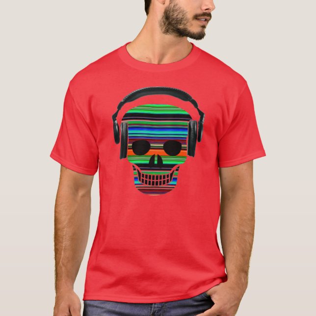 Skull with Earphones -- T-Shirt (Front)