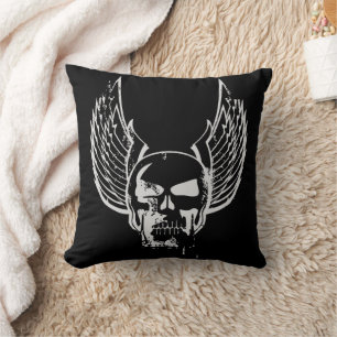 Skull with Ethereal Wings Cushion