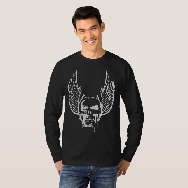 Skull with Ethereal Wings T-Shirt (Front Full)
