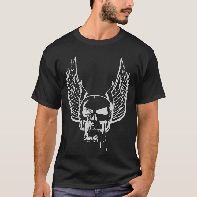Skull with Ethereal Wings T-Shirt (Front)