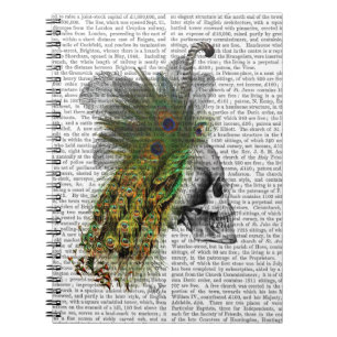 Skull With Feather Headress Spiral Notebook