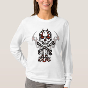 Skull with flames hoodie T-Shirt