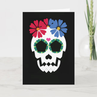 Skull With Flowers Card