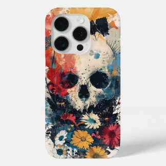 Skull with Flowers iPhone 15 Pro Case