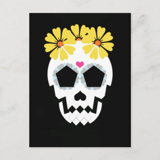 Skull With Flowers Postcard