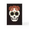Skull With Flowers Sepia Greeting Card