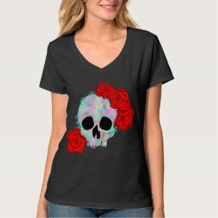 Skull with Flowers Women's Top
