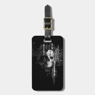 Skull With Guitars Luggage Tag