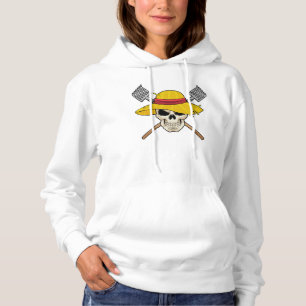 Skull with Hat as Farmer with Rake Hoodie