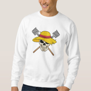 Skull with Hat as Farmer with Rake Sweatshirt