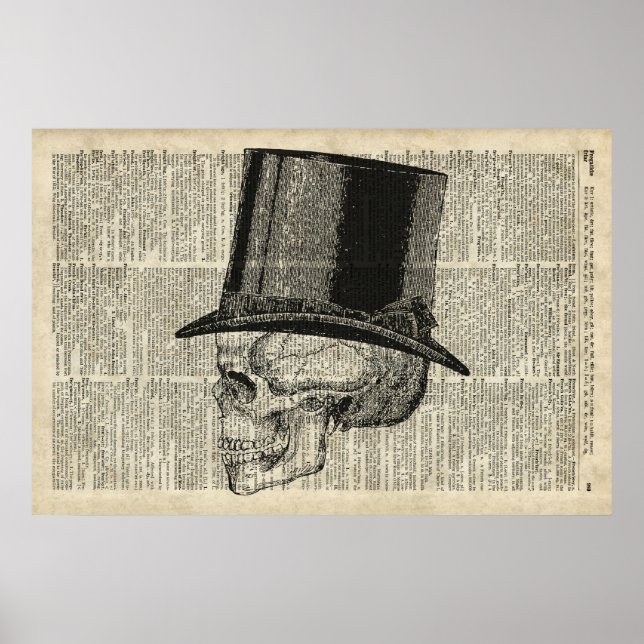 Skull with hat steampunk poster (Front)