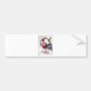 Skull with Headphones Design Bumper Sticker
