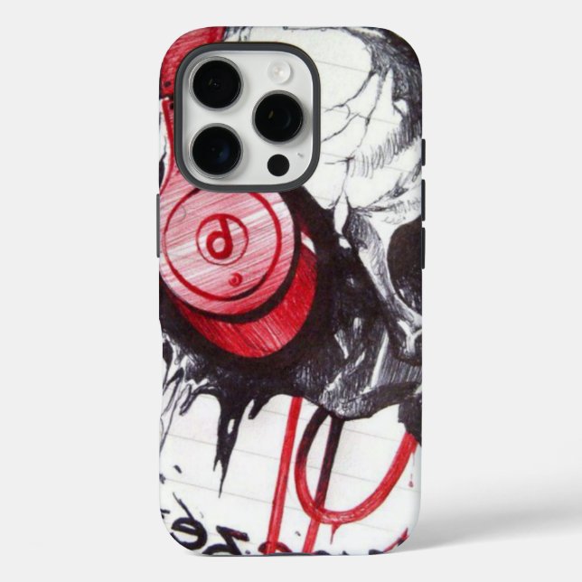 Skull with Headphones Design Case-Mate iPhone Case (Back)
