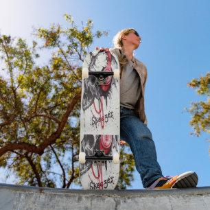 Skull with Headphones Design Skateboard