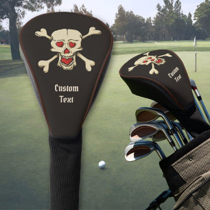Skull with Hearts Golf Head Cover