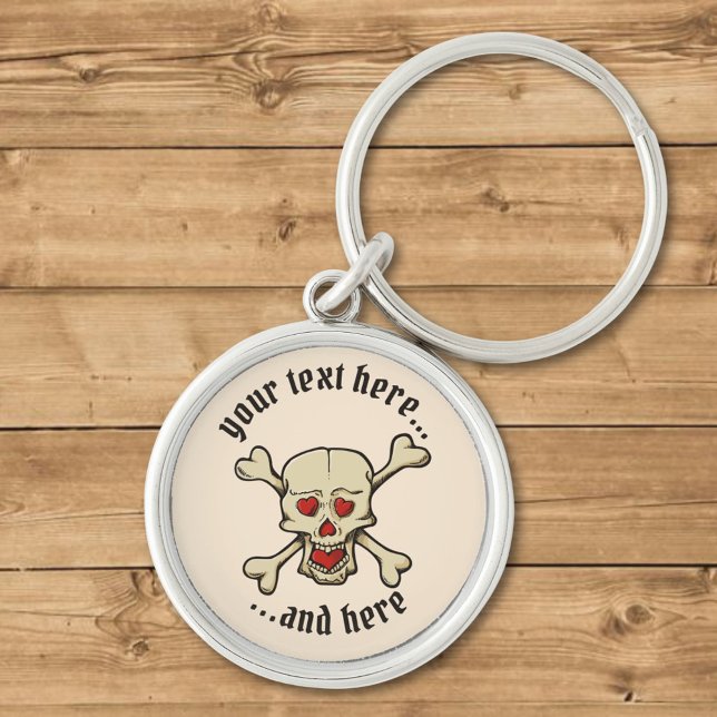 Skull with Hearts Key Ring (Creator Uploaded)
