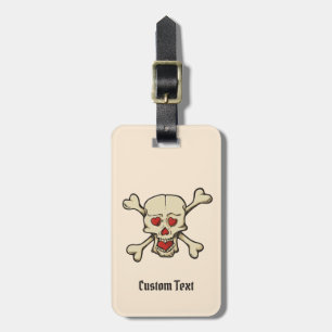 Skull with Hearts Luggage Tag