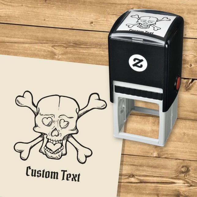 Skull with Hearts Self-inking Stamp (Creator Uploaded)