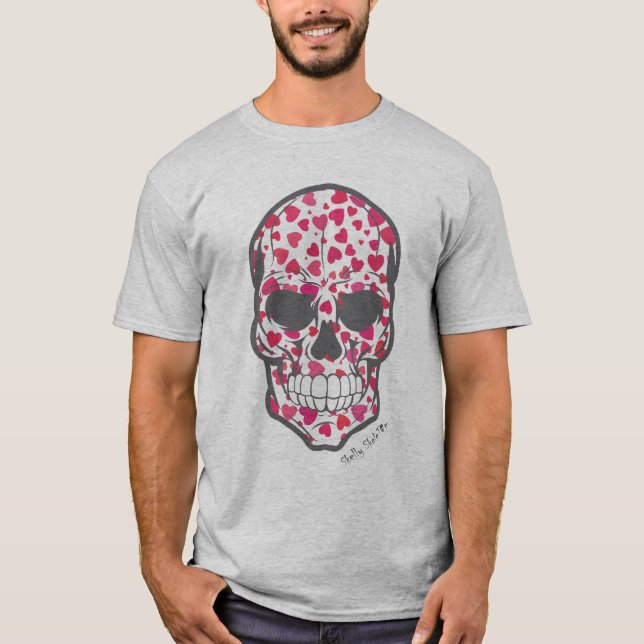 Skull With Hearts T-Shirt (Front)