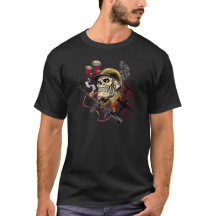 Skull with Helmet, Aeroplanes and Bombs