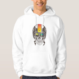 Skull with Helmet and Goggle Hoodie
