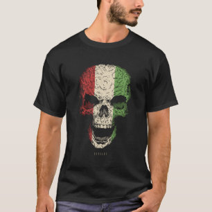 Skull With Hungary Flag Skeleton Hungarian Roots T-Shirt