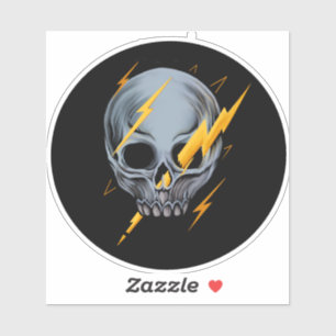 Skull with lightening bolts skate