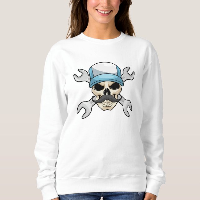 Skull with Moustache & Wrench Sweatshirt (Front)