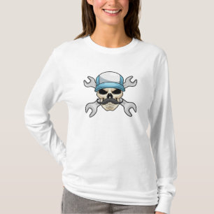 Skull with Moustache & Wrench T-Shirt