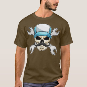 Skull with Moustache Wrench T-Shirt