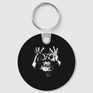 Skull With Ok Pattern Graphic Key Ring