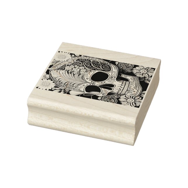 Skull with ornaments rubber stamp (Stamp)