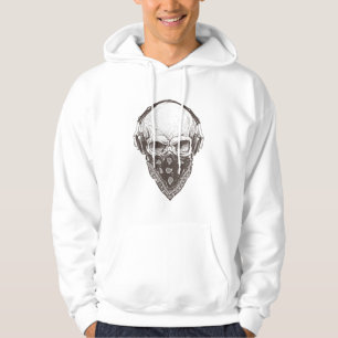 Skull with Paisley Bandanna - Halloween Hoodie