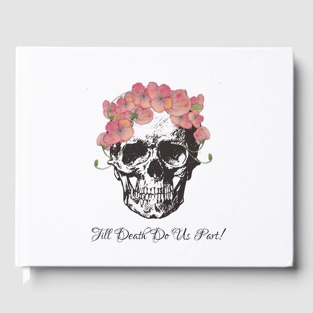 Skull with Poppies Guest Book (Front)