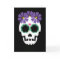 Skull With Purple Flowers Greeting Card