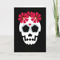 Skull With Red Flowers