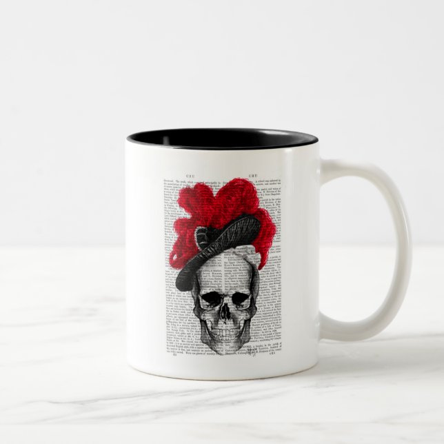 Skull with Red Hat Two-Tone Coffee Mug (Right)