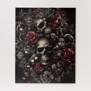 Skull with roses jigsaw puzzle