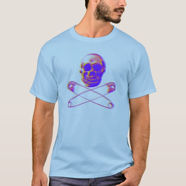 skull with safety pins T-Shirt (Front)