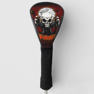 Skull with sharp, menacing teeth golf head cover