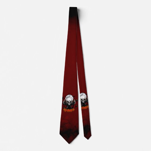 Skull with sharp, menacing teeth tie (Front)