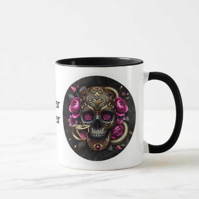 SKULL WITH SNAKE CUSTOM MUG. MUG (Right)