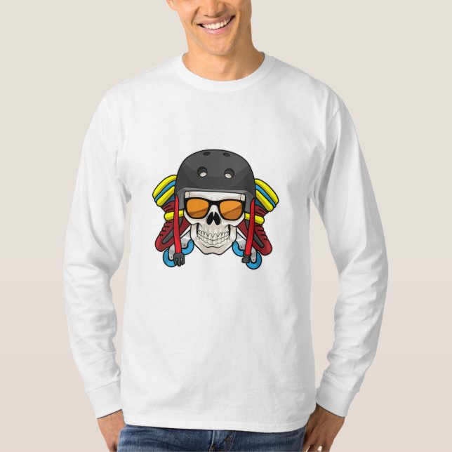 Skull with Sunglasses & Inline skates T-Shirt (Front)