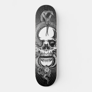 Skull with Viper Skateboard