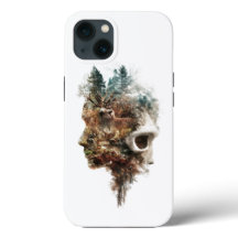 Skull with Wildlife Design Trucker Hat