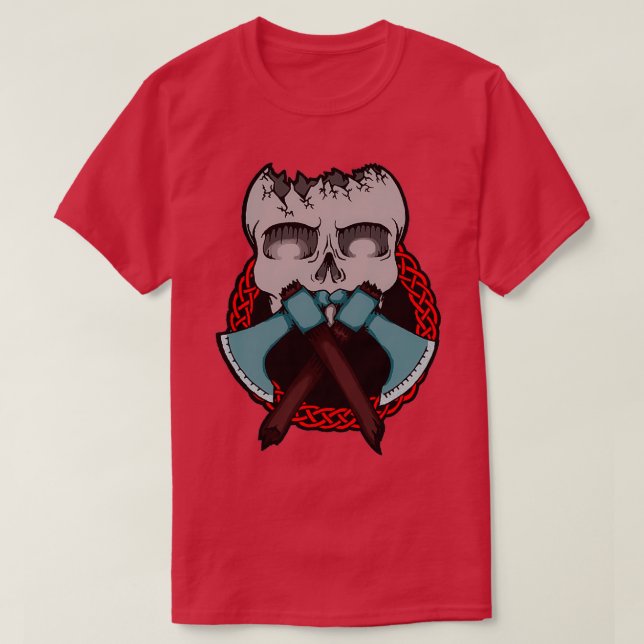 Skull withAxes T-Shirt (Design Front)