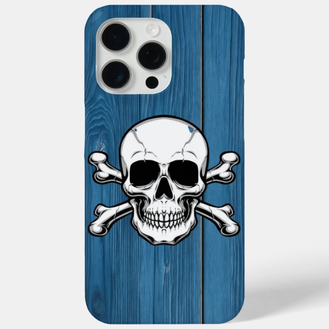Skull,Wooden Case-Mate iPhone Case (Back)