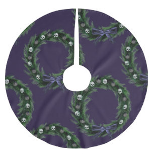 Skull Wreath Brushed Polyester Tree Skirt
