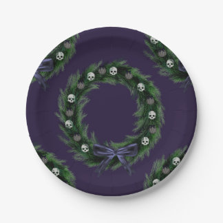 Skull Wreath Paper Plate